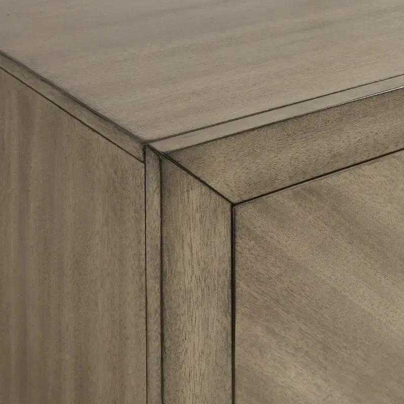 3-Piece Contemporary Wood Bedroom Set: Panel Bed and 2 Nightstands in Antique Gray