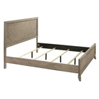 3-Piece Contemporary Wood Bedroom Set: Panel Bed and 2 Nightstands in Antique Gray