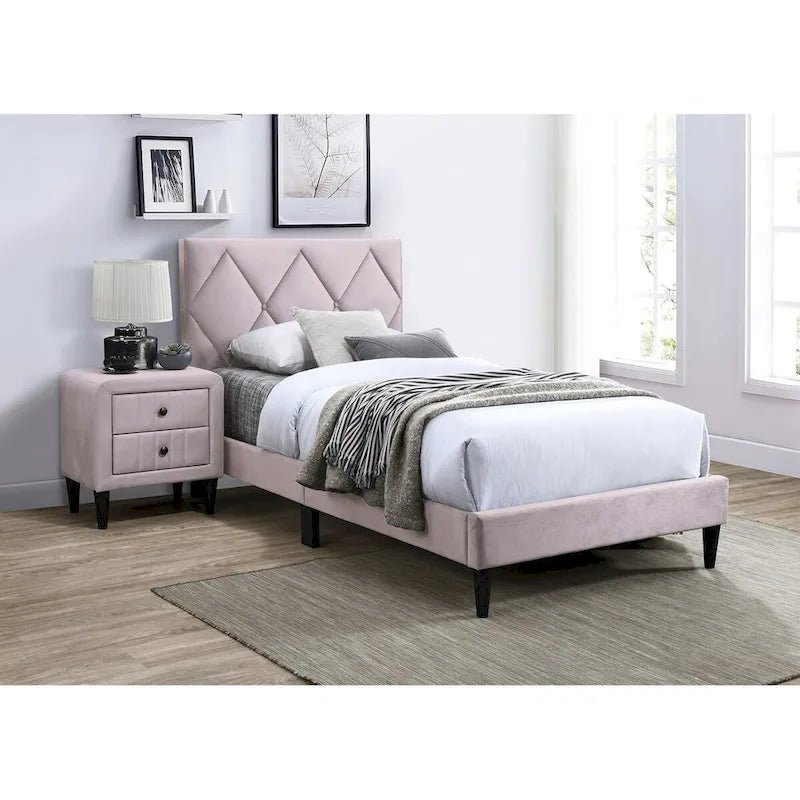 Velvet Gorgeous 1pc Nightstand for Bedroom Furniture