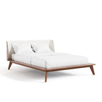 Beau Midcentury 6-Piece Boucle Wingback Queen Low Profile Bedroom Set