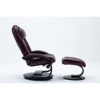 Top-grain Leather Swivel Recliner with Ottoman