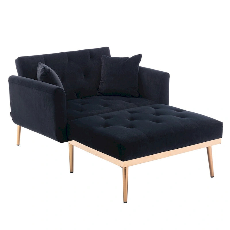 Chaise lounge chair/accent chair,Curved edges, padded with thick foam and upholstered with high-quality fabric