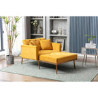 Chaise lounge chair/accent chair,Curved edges, padded with thick foam and upholstered with high-quality fabric