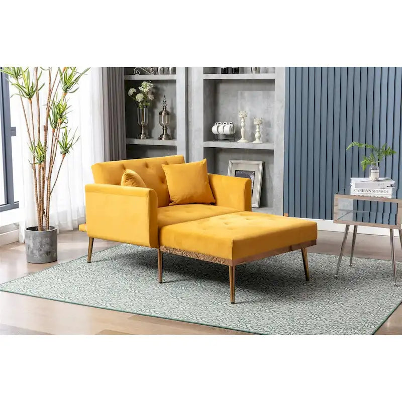 Chaise lounge chair/accent chair,Curved edges, padded with thick foam and upholstered with high-quality fabric