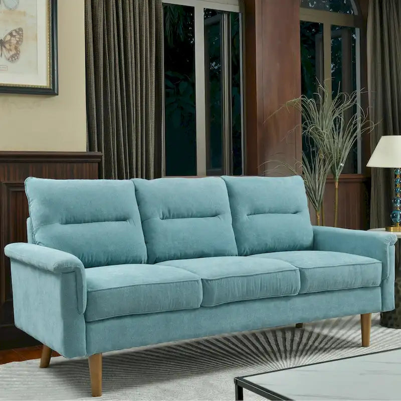 Fluffy Cushion Wood Leg Indoor Sofa