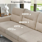 Fluffy Cushion Wood Leg Indoor Sofa