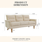 Fluffy Cushion Wood Leg Indoor Sofa