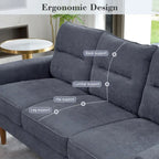 Fluffy Cushion Wood Leg Indoor Sofa