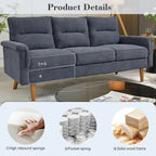 Fluffy Cushion Wood Leg Indoor Sofa