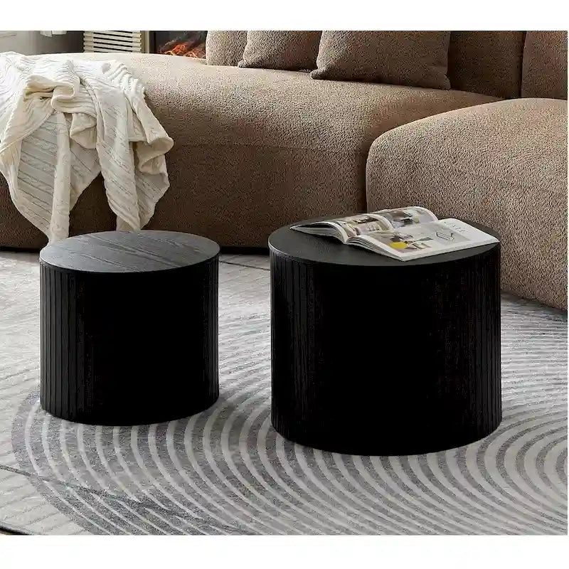 Nested Table Set 2 Pieces, Mdf Coffee Table Set Living Room