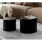 Nested Table Set 2 Pieces, Mdf Coffee Table Set Living Room
