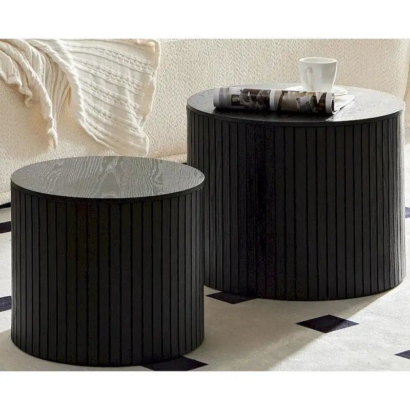 Nested Table Set 2 Pieces, Mdf Coffee Table Set Living Room