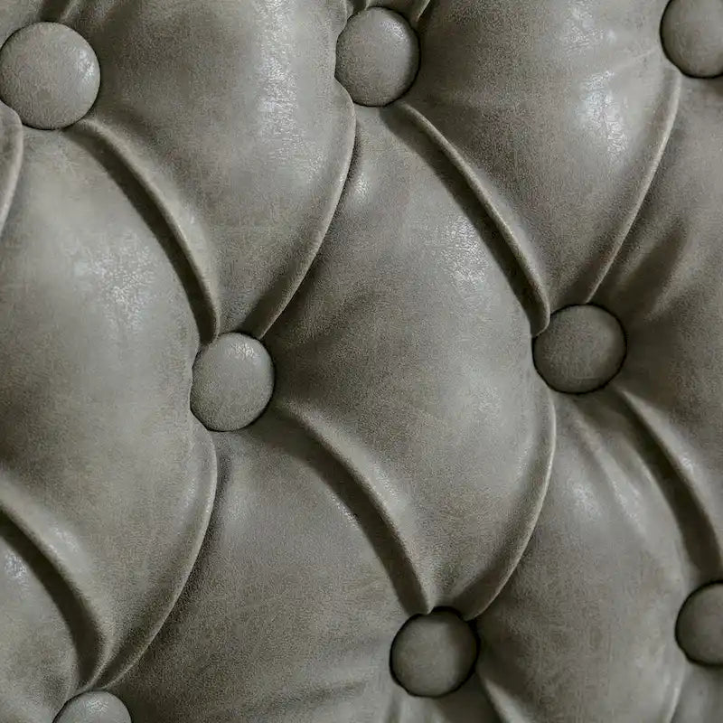 Mid-century Modern Dining Chairs Set of 4, PU Leather High-end Tufted Dining Room Chair with Nailhead Trim Solid Wood Legs