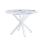 White Round Dining Table for 4-6 People