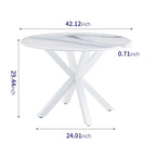 White Round Dining Table for 4-6 People