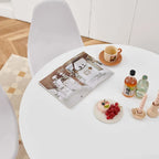White Round Dining Table for 4-6 People