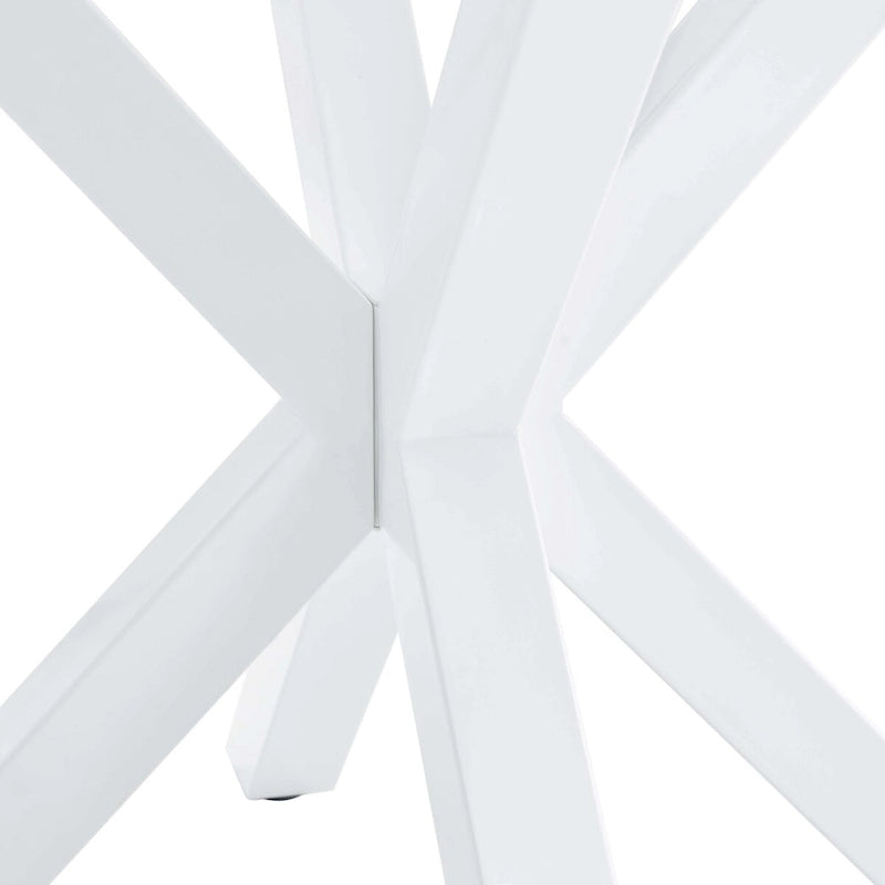 White Round Dining Table for 4-6 People