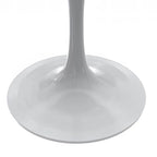 Round Dining Table with White Resin TableTop and White Steel Base for Kitchen & Dining Room
