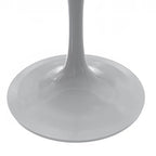 Round Dining Table with White Resin TableTop and White Steel Base for Kitchen & Dining Room