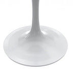 Round Dining Table with White Resin TableTop and White Steel Base for Kitchen & Dining Room
