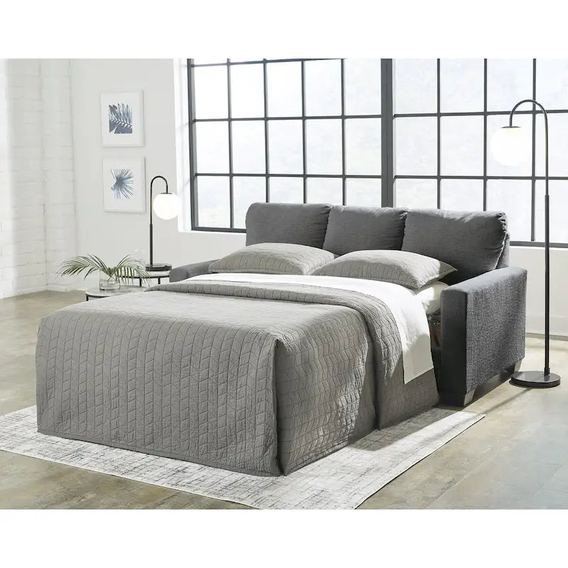 Rannis Pewter Full Sofa Sleeper - 76 W x 40 D x 39 H