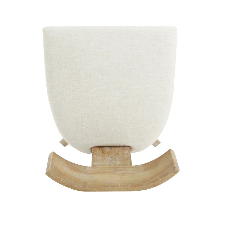 Fescue Fabric and Rubberwood Slat Back Upholstered Dining Chair