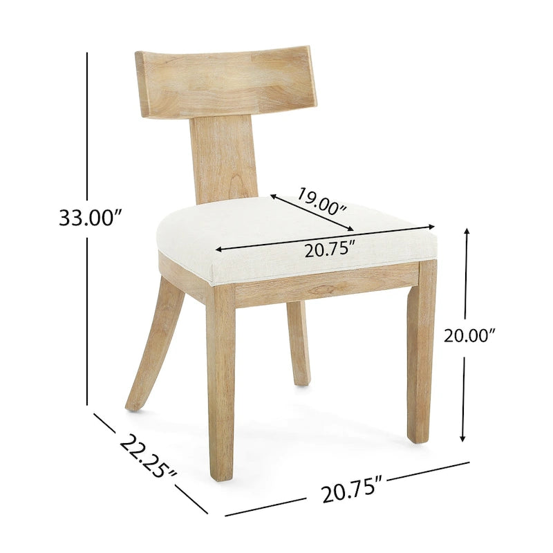 Fescue Fabric and Rubberwood Slat Back Upholstered Dining Chair