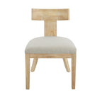 Fescue Fabric and Rubberwood Slat Back Upholstered Dining Chair