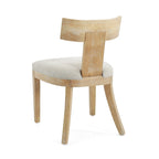Fescue Fabric and Rubberwood Slat Back Upholstered Dining Chair