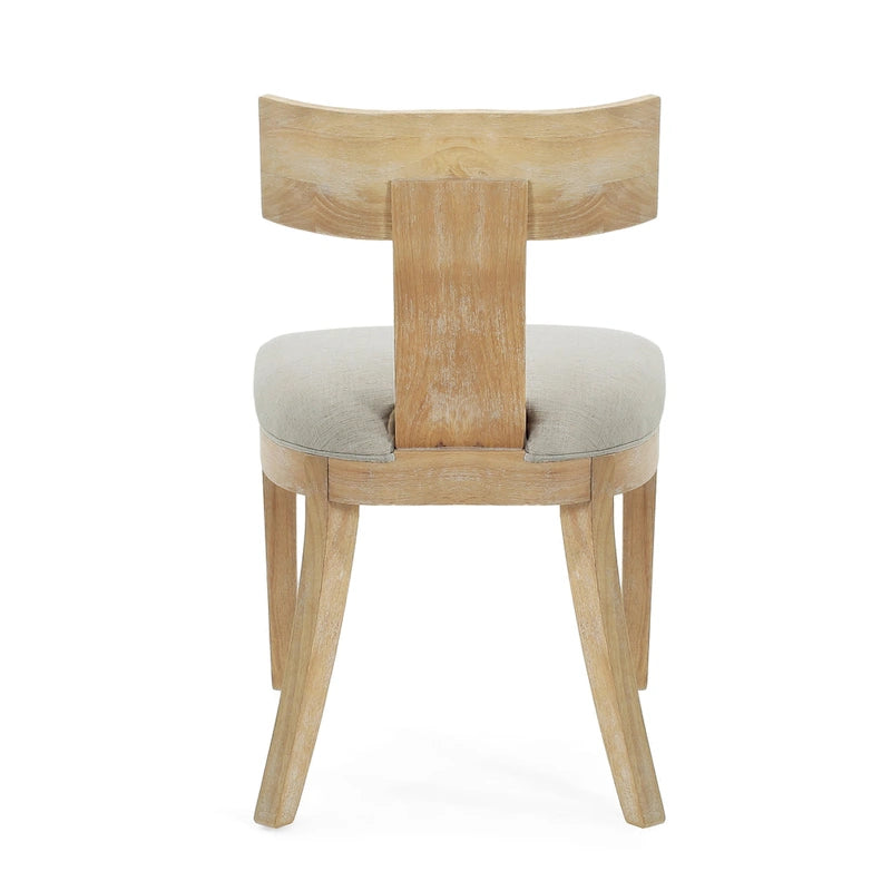 Fescue Fabric and Rubberwood Slat Back Upholstered Dining Chair