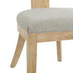 Fescue Fabric and Rubberwood Slat Back Upholstered Dining Chair