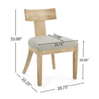 Fescue Fabric and Rubberwood Slat Back Upholstered Dining Chair